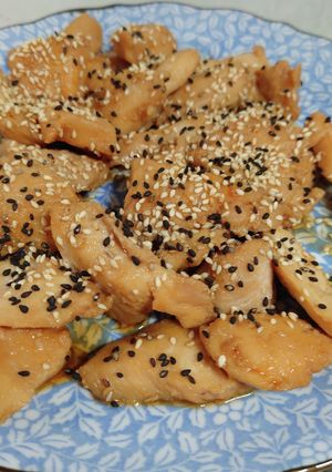 鶏むね肉もやわらか♪もろみ胡麻照り焼き-レシピのメイン写真
