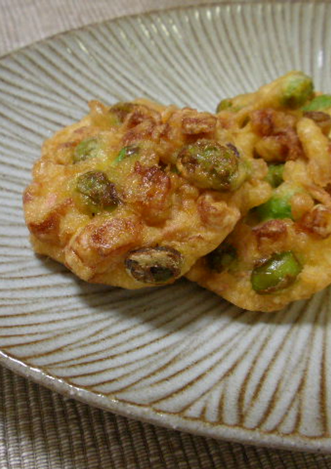 おつまみ～枝豆と竹輪のかき揚げ-レシピのメイン写真