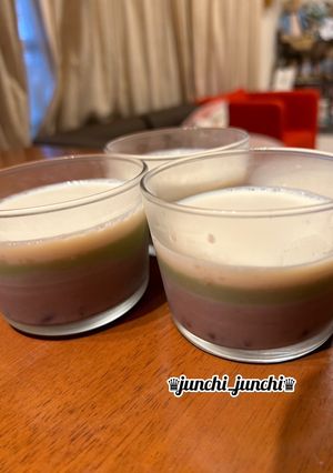 ★あずきと抹茶と豆乳の3層プリン★-レシピのメイン写真
