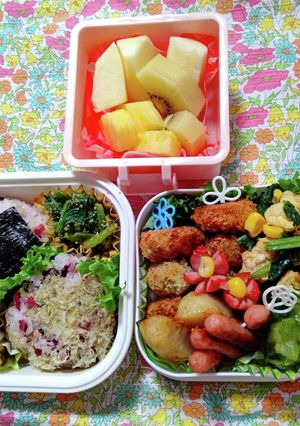 おにぎり弁当（カリカリ梅ひじき）-レシピのメイン写真