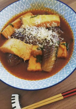 茄子と厚揚げのトマトジュース煮込み-レシピのメイン写真