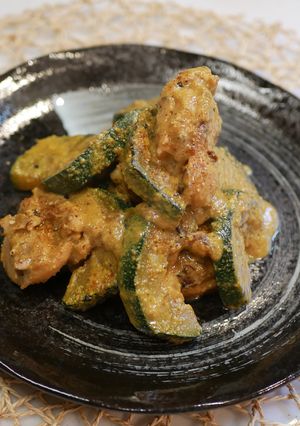 鶏肉とズッキーニの七味マヨ炒め-レシピのメイン写真