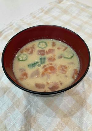 夏野菜のミルク味噌汁-レシピのメイン写真