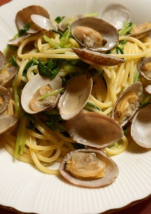 【夏バテ予防】あさりと豆苗のスパゲッティ-レシピのメイン写真