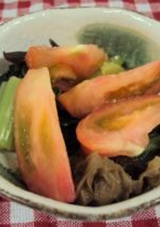 小松菜ととまとの中華風和え物-レシピのメイン写真