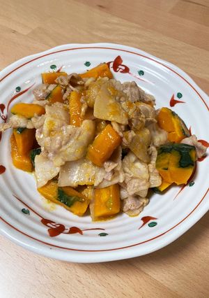豚肉とかぼちゃのポン酢炒め-レシピのメイン写真