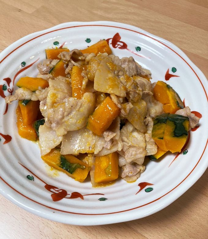 豚肉とかぼちゃのポン酢炒め-レシピのメイン写真