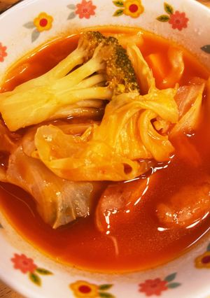 野菜ジュースでミネストローネ-レシピのメイン写真