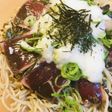 流水麺●もりかけ&カツオのたたきそば