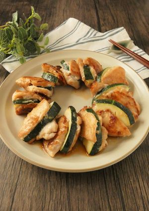 鶏肉のズッキーニはさみ焼き-レシピのメイン写真