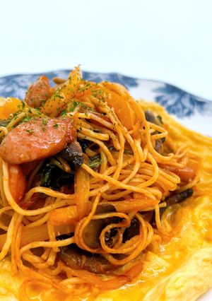 糖質制限、ダイエットに糖質0麺ナポリタン-レシピのメイン写真