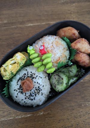 JK☆鮭＆梅の丸おにぎり弁当♪-レシピのメイン写真