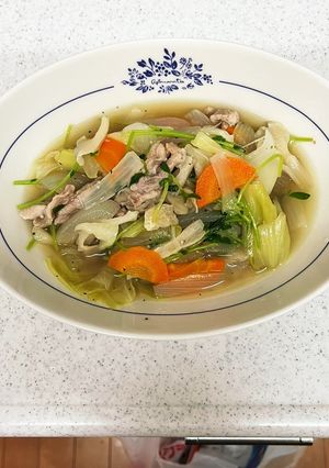 豚肉と豆苗の旨塩煮 自分用-レシピのメイン写真