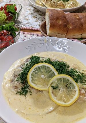 鶏胸肉のレモンクリーム煮込み-レシピのメイン写真