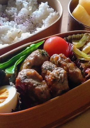 基本のつくね★ひき肉と大葉甘辛焼き★弁当-レシピのメイン写真