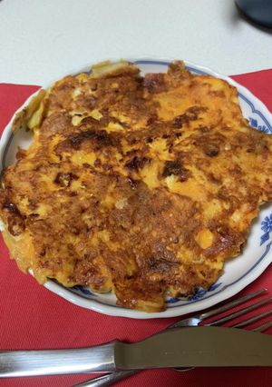 鶏ムネ肉のキムチチーズ大判チヂミ-レシピのメイン写真