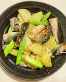 鯖フィレのじゃがアスパラ塩レモン炒め