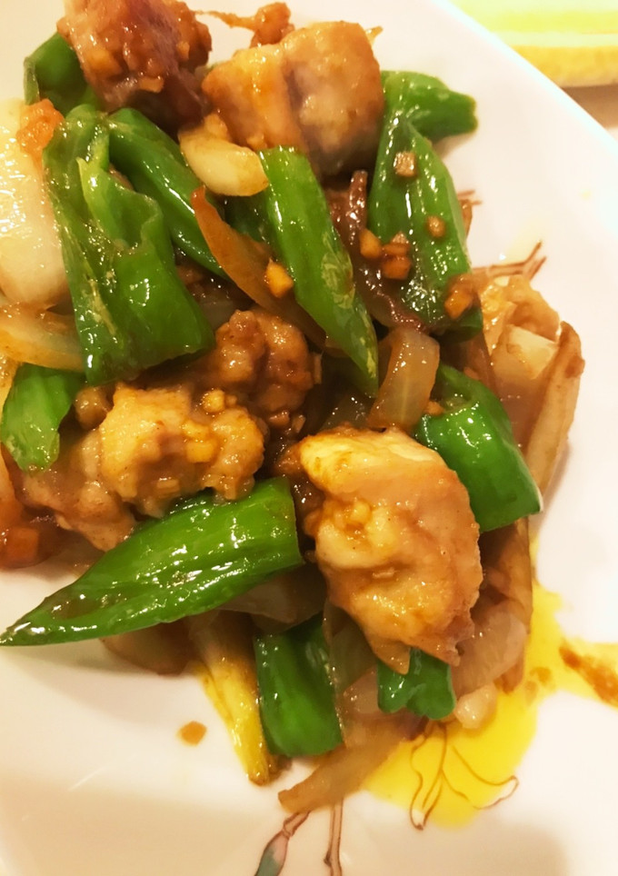 鶏モモ肉とシシトウ玉ねぎのカレー炒め-レシピのメイン写真