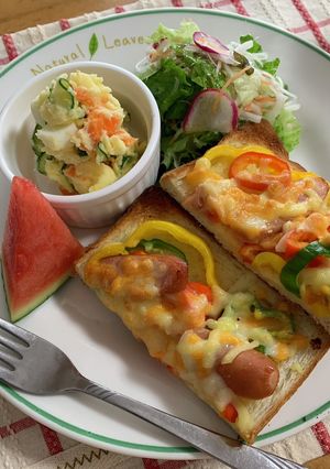 ランチは野菜＆ピザトースト♪-レシピのメイン写真