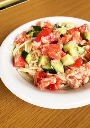 トマト・きゅうり・ツナの冷製パスタ-レシピのメイン写真