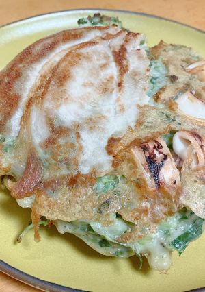 すりおろしレンコン入りお好み焼き-レシピのメイン写真