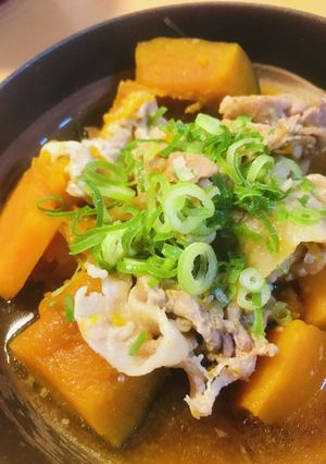 豚かぼちゃ●豚肉&カボチャのあまから煮-レシピのメイン写真
