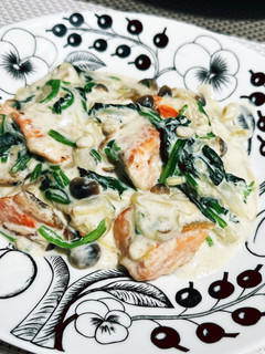 鮭とほうれん草の和風クリーム煮-レシピのメイン写真