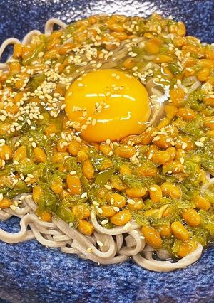茹でて混ぜるだけ！　めかぶ納豆そば！-レシピのメイン写真
