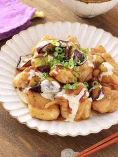 鶏肉となすの甘酢マヨソース-レシピのメイン写真