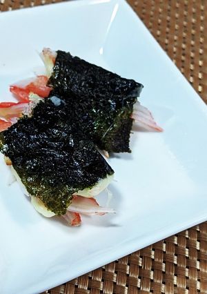 5分で完成！カニカマチーズの海苔焼き-レシピのメイン写真
