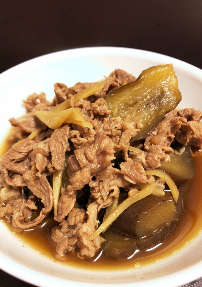 ナス大量消費！牛肉とナスのとろとろ煮-レシピのメイン写真