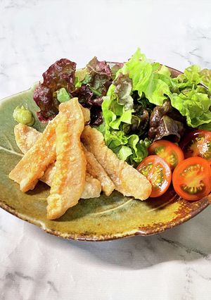 豚トロのカリッと焼き（わさび添え）-レシピのメイン写真
