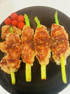 アスパラ串の照り焼きれんこんつくね♡-レシピのメイン写真