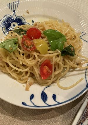 ミニトマトとツナのにんにくパスタ-レシピのメイン写真