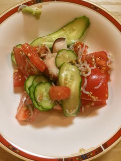 たことしらすとトマトのごま油ぽん酢サラダ-レシピのメイン写真