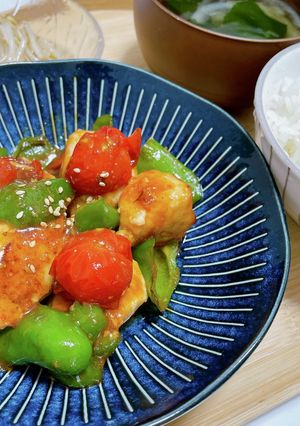 トマトとピーマンの鶏チリ-レシピのメイン写真