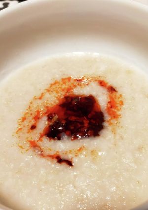 夜食に！食べるラー油オートミール粥-レシピのメイン写真