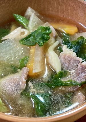 ケールの豚汁-レシピのメイン写真