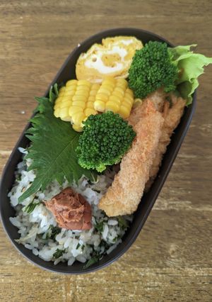 JK☆高菜とじゃこのご飯＆エビフライ♪-レシピのメイン写真