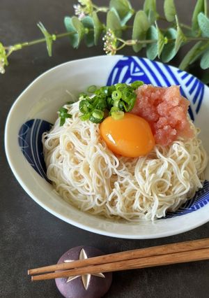 釜玉明太そうめん-レシピのメイン写真