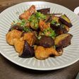 ささみとナスの甘酢炒め