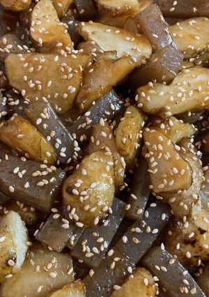 シャキホク♡菊芋とこんにゃくの甘辛炒め-レシピのメイン写真