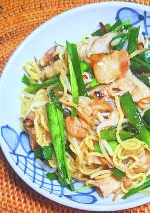 ニラともやしの塩焼きそば-レシピのメイン写真