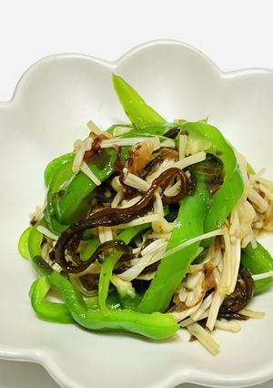 レンジで3分！ピーマンと塩昆布の和え物-レシピのメイン写真