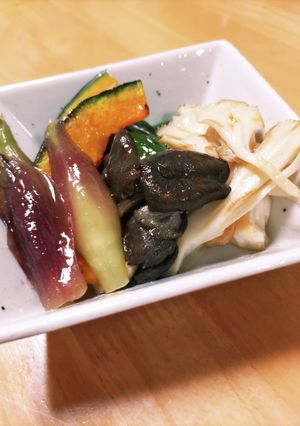 白い舞茸と平茸の夏野菜焼きサラダ-レシピのメイン写真