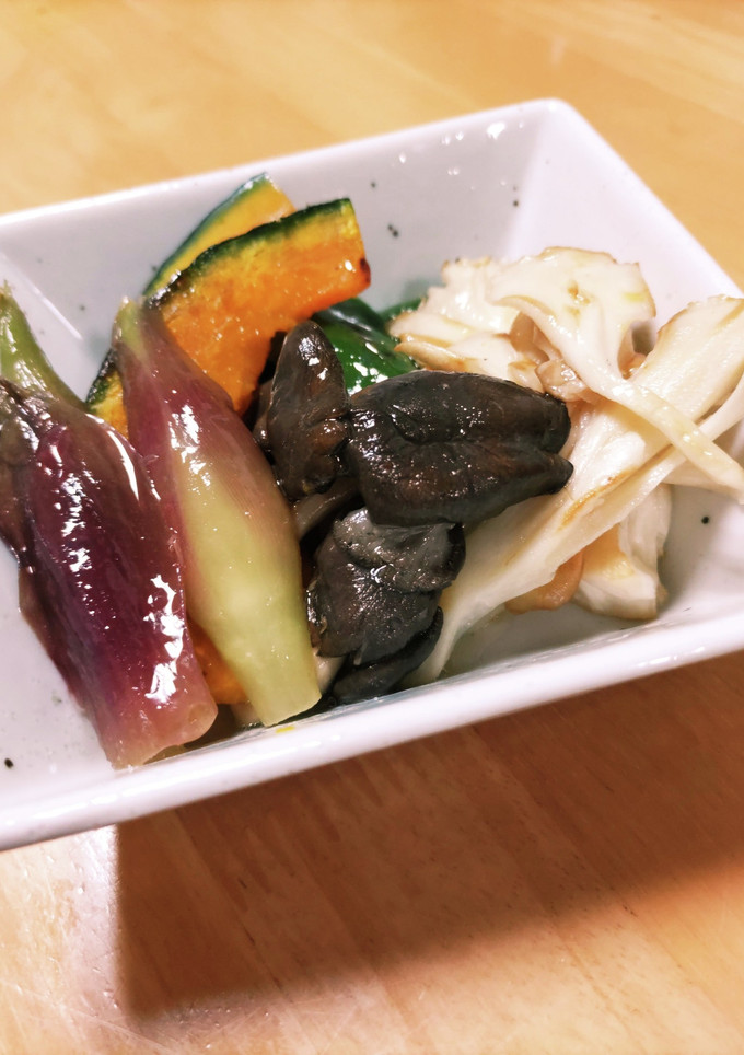 白い舞茸と平茸の夏野菜焼きサラダ-レシピのメイン写真