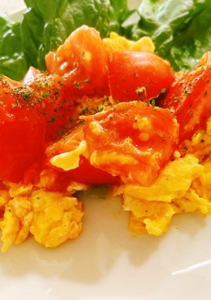 【朝食】トマトのスクランブルエッグ-レシピのメイン写真