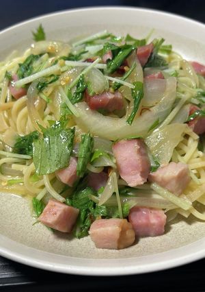 水菜ペペロンチーノ-レシピのメイン写真