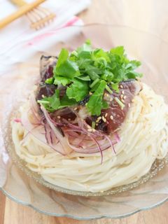 さっぱり♫カツオのたたきのポン酢そうめん-レシピのメイン写真