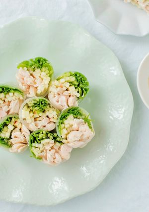 塩こうじささみと水菜の生春巻き♪-レシピのメイン写真